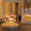 Romantic LED Tulip Lamp with Wooden Base2
