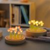 Romantic LED Tulip Lamp with Wooden Base3