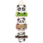 Welcome To Our Home Wooden Printed Panda Wall Hanging