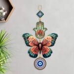 Butterfly Evil Eye Wall Hanging for Protection green