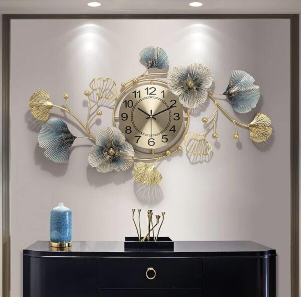 Metal Large 3D Wall Clock, Decor Silent Non Ticking Modern Quartz Art Wall Clock