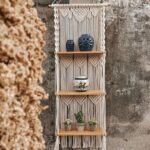 Handcrafted Boho Macrame 3-Tier Floating Wall Hanging Plant and Decor Shelf