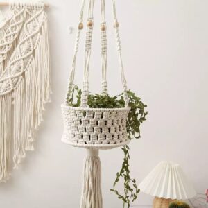 Macrame Plant Hanger Boho Style Cotton Rope Flower Pot Holder