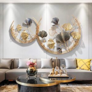 Metal Double Moon Wall Art - 3D Sculpture