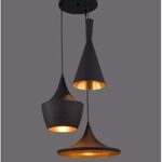Modern 3-Lights Black Metal Shade Hanging Lights Pendant Ceiling Lamp