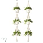 Stylish Macrame Plant Hangers Handmade 3 Tier