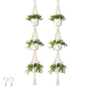 Stylish Macrame Plant Hangers Handmade 3 Tier
