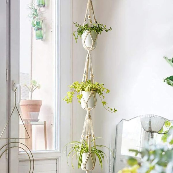 Stylish Macrame Plant Hangers Handmade 3 Tier2