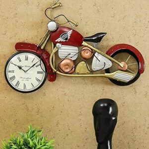 Stylish Red Iron Metal Speed Bike Analog Clock
