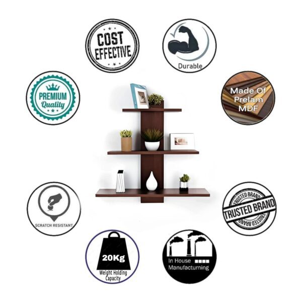 Stylish Tree Shape Wooden Wall Mount Floating Wall Shelf3