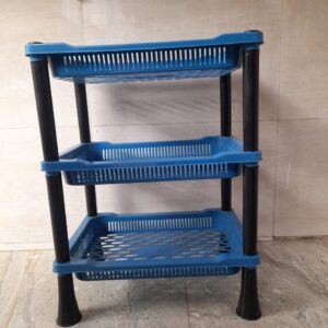3-Layer Rectangle shape Plastic kitchen storage rack Stand