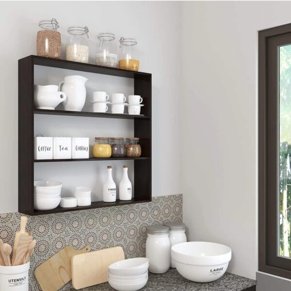 3-Tier Wooden Kitchen Shelf Wall Mounted Multipurpose Storage Rack for Kitchen & Bathroom2