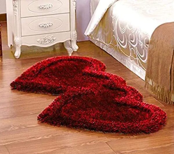 Heart Shape Shaggy Rug for Bedroom - Soft, Durable, Anti-Skid, Waterproof