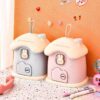 Multicolor Children's Mushroom House Piggy Bank – Bunny Coin Bank with Key Lock for Kids' Savings5