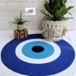 Natural Jute Reversible Round Area Rug - Hand-Braided Multicolor Design