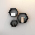 Wooden Hexagon Wall Shelves for Modern Home Decor