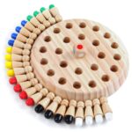 Colorful Memory Chess Game, Wooden Memory Matchstick Chess for Kids, Family, and Educational Play