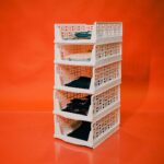 Set of 5 Foldable Cloth Stackers, Plastic Wardrobe Organizers for Shirts, Sweaters, and More (White)
