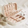 Travel Jewelry Box Organizer, Double Layer PU Leather Storage Case for Earrings, Rings, Necklaces, and Bracelets2