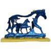 Handcrafted Polyresin Horse with Horse Baby Showpiece, Antique Blue Home & Office Decor, Unique Gift Idea2