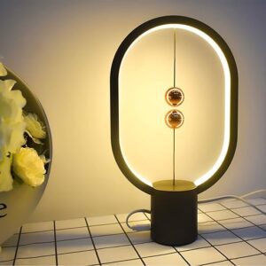 Creative Magnetic Switch Balance Lamp, USB-Powered LED Desk Lamp for Home, Office, and Decor (White, Dimmable)